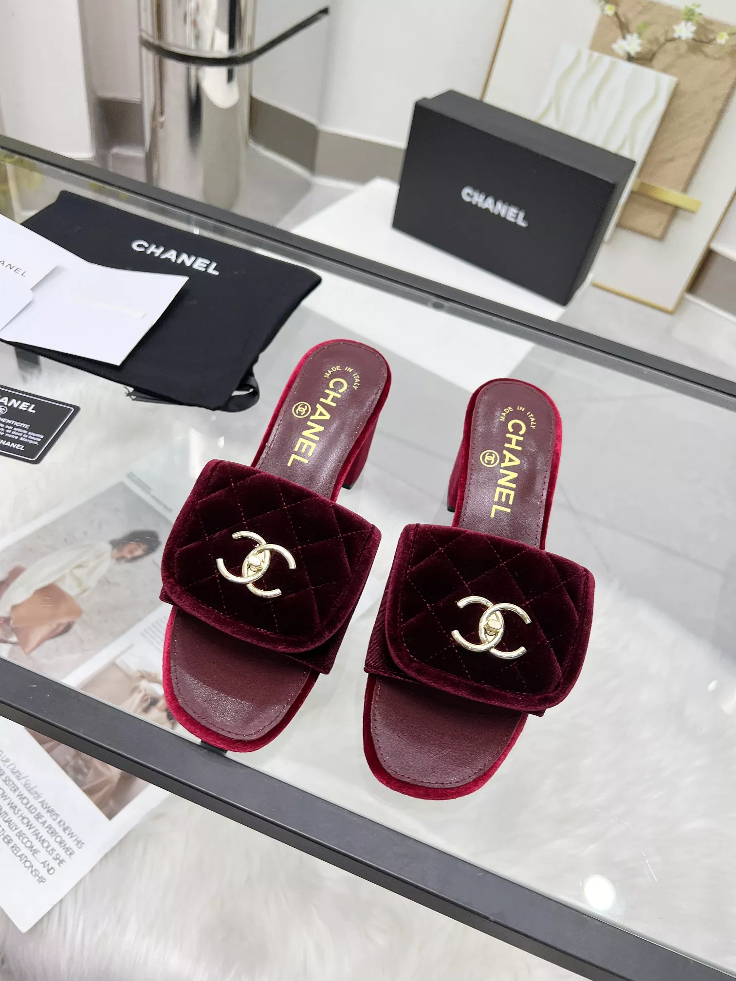 chanel chaussons pour femme s_12754662